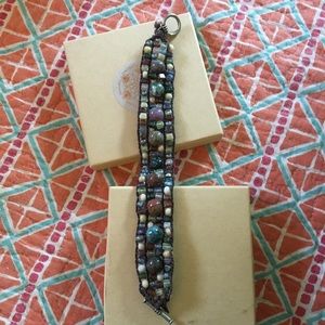 Hand-woven Agate Bead Bracelet